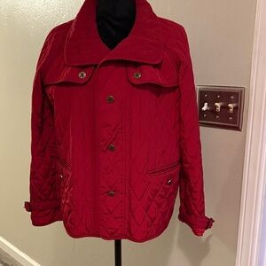 Talbot Quilted Red Button-Front Jacket
